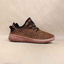 Кросівки Yeezy Boost Brown / Black літні унісекс текстиль, фото 4