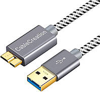 Кабель USB 3.0-Micro B USB 3.0 Male Папа 25 см для передавання даних/жорсткого диска CableCreation