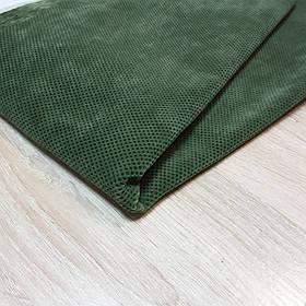 Залишок меблевої тканини флок зеленого кольору 85*72 см
