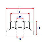 Гайки, шайби, накрутки, Гайка витяжна Сріблястий, Сталь, Розміри (мм): T-16 T1-10.9 H-18 M-8. Марка, фото 2