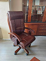 Кресло руководителя Мурано (премиум) кожа темно-вишневое