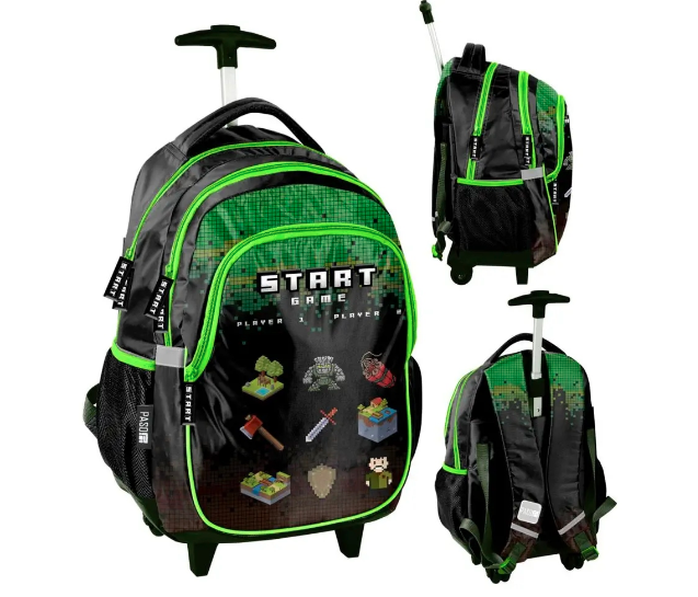 Рюкзак портфель шкільний на колесах з ручкою Paso Майнкрафт StartGame