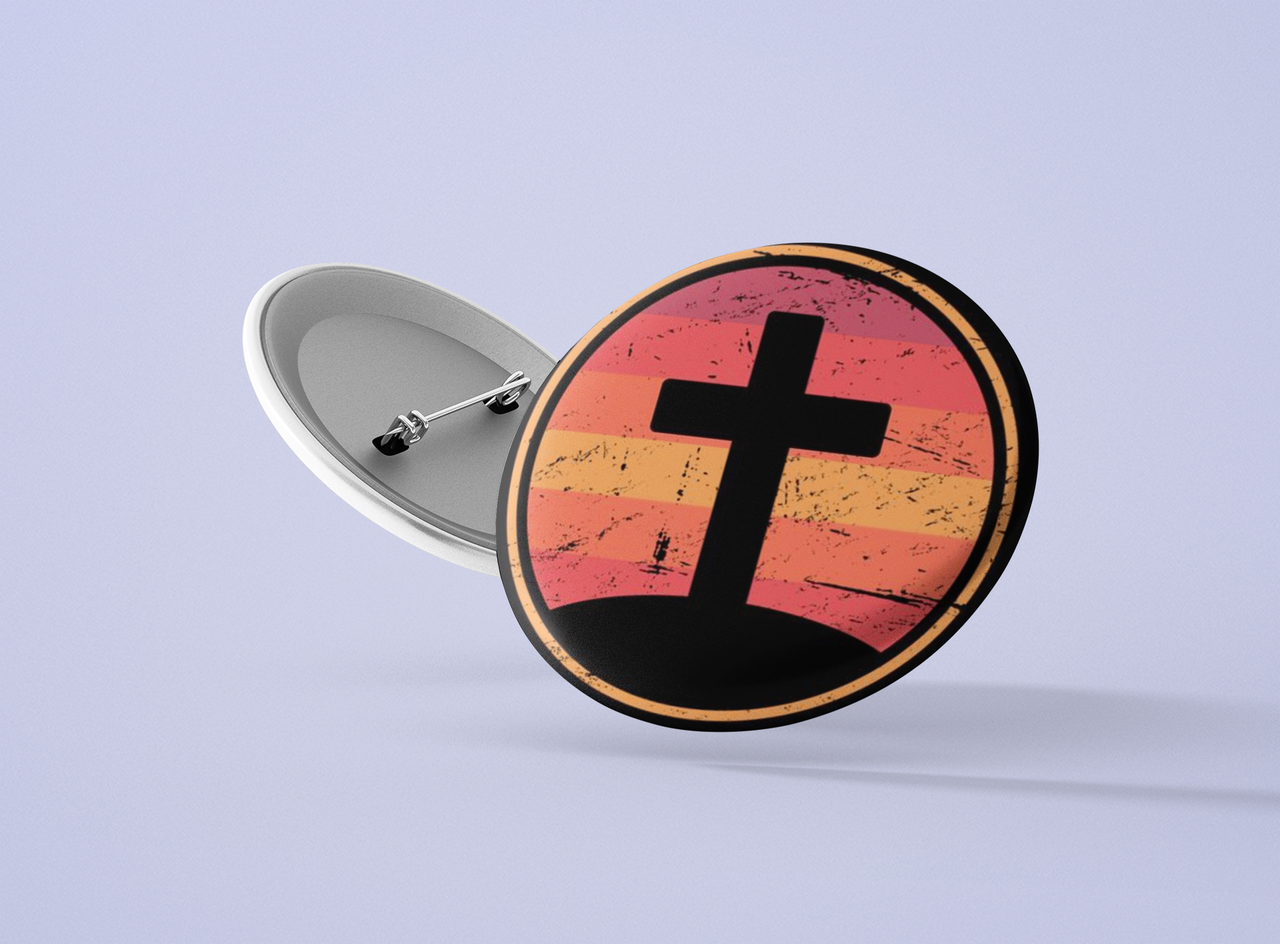 Значок металевий з хрестом №1, фото 1