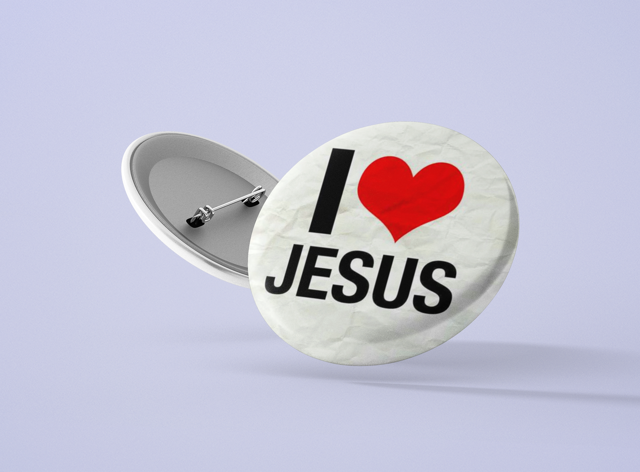 Значок металевий I love jesus №3