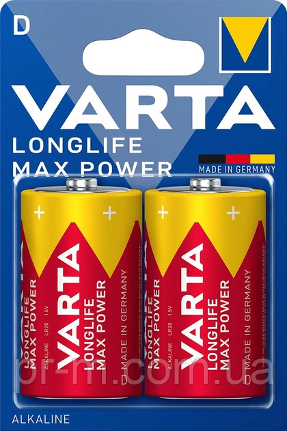 Батарейка VARTA LR20 Alkaline MAX POWER 20шт/уп (ціна за 2шт/пара)