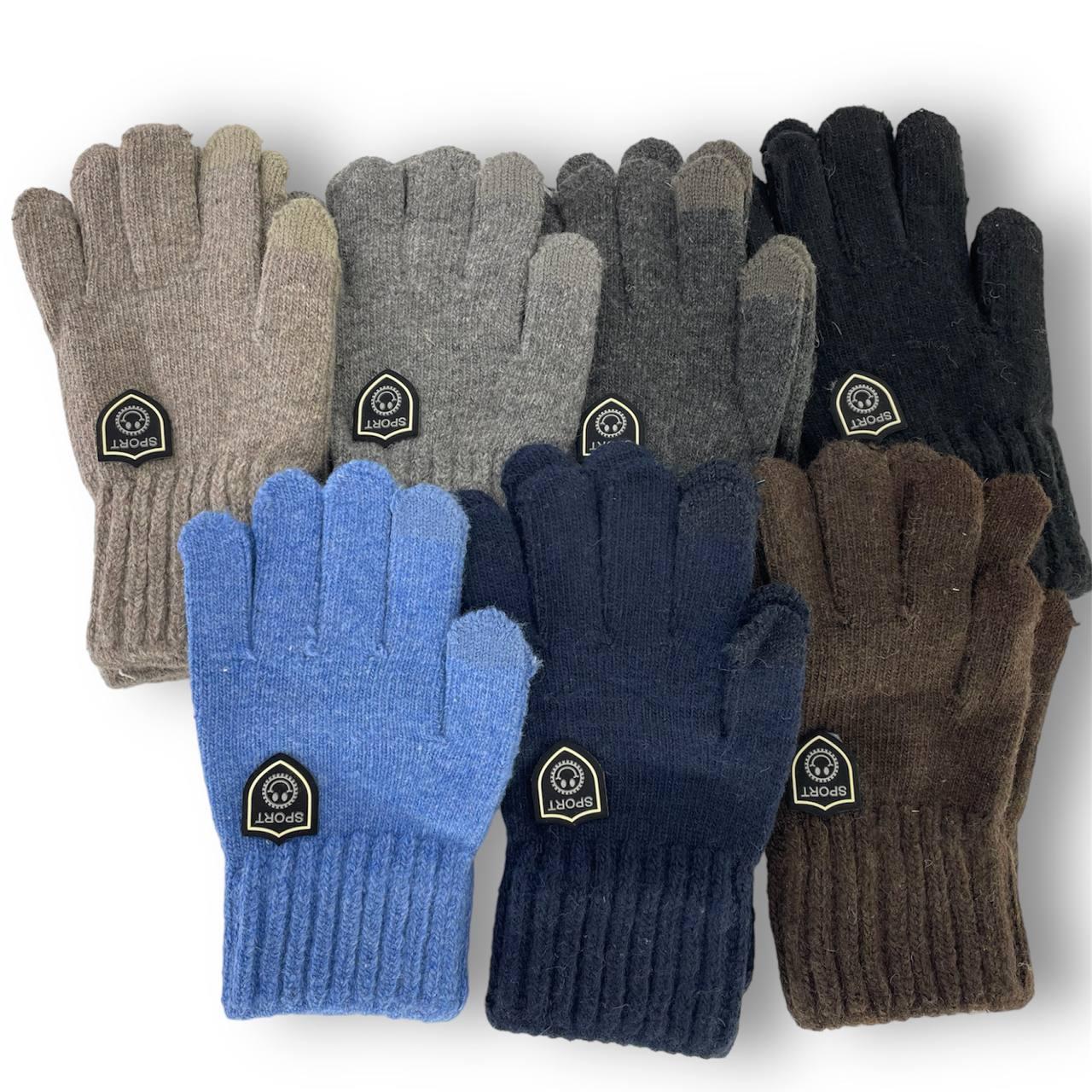 ОПТ Рукавички в'язані дитячі, р. 17,5 см (11-12 років), виробник Китай, (12 шт./набір), фото 1