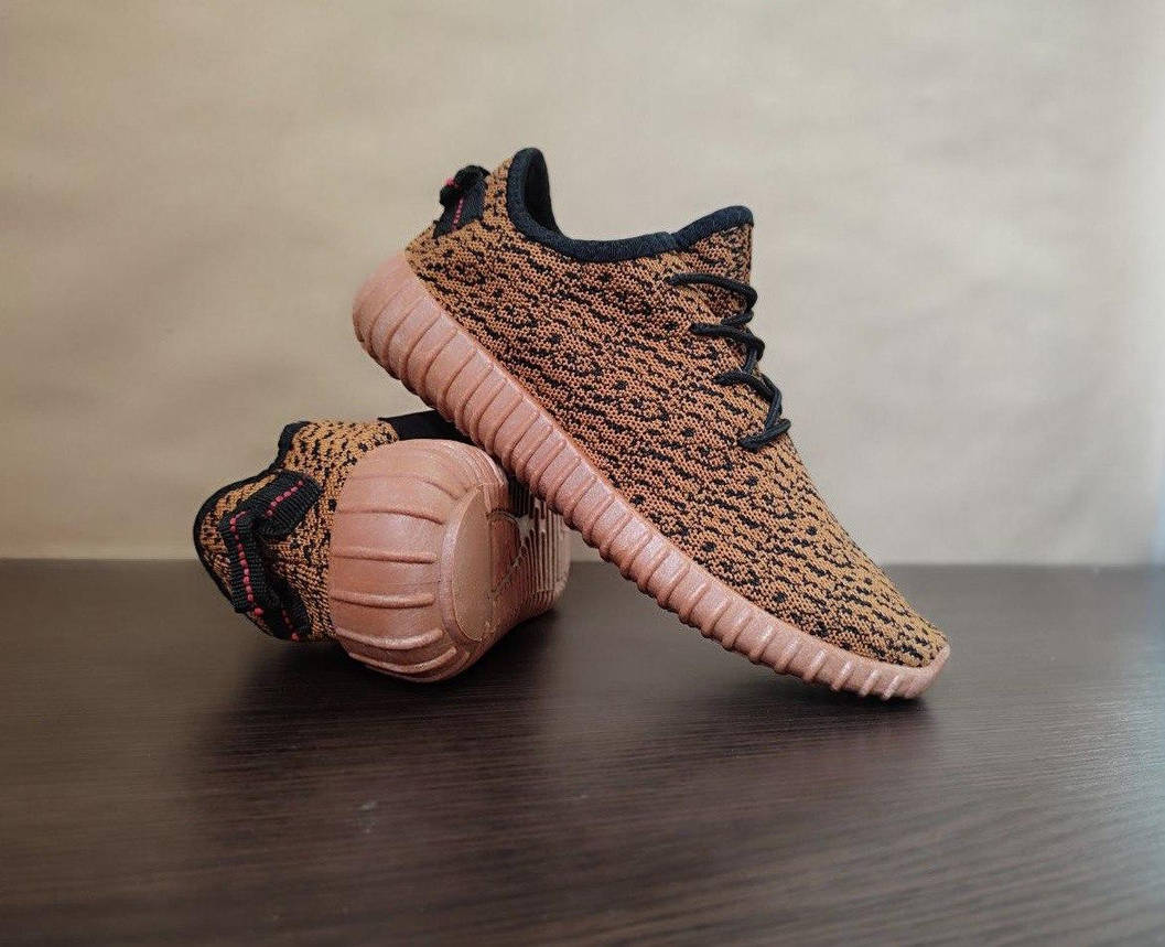 ЗНИЖКА! Кросівки Yeezy Boost Brown / Black літні унісекс текстиль, фото 1