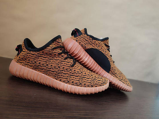 ЗНИЖКА! Кросівки Yeezy Boost Brown / Black літні унісекс текстиль, фото 4