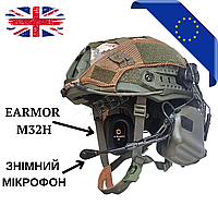 Каска тактична TOR FAST з навушниками Earmor M32H Тактичний шолом бронешолом