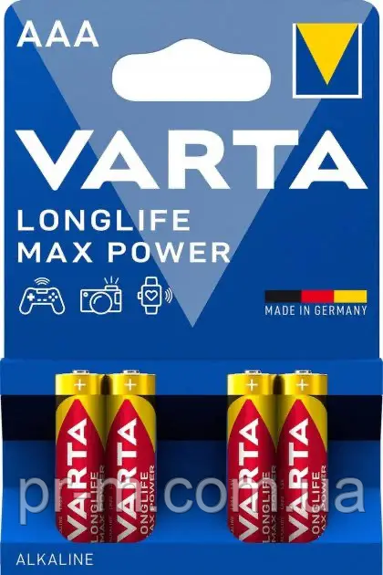 Батарейка VARTA MAX Power АAА на блистере 1/4/40шт (мініпальчик)
