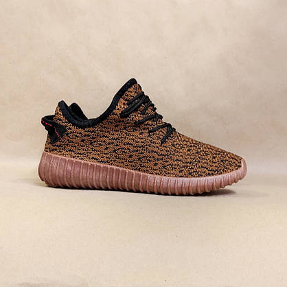 Кросівки Yeezy Boost Brown / Black літні унісекс текстиль, фото 4