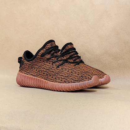 Кросівки Yeezy Boost Brown / Black літні унісекс текстиль, фото 3