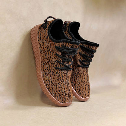 Кросівки Yeezy Boost Brown / Black літні унісекс текстиль, фото 5