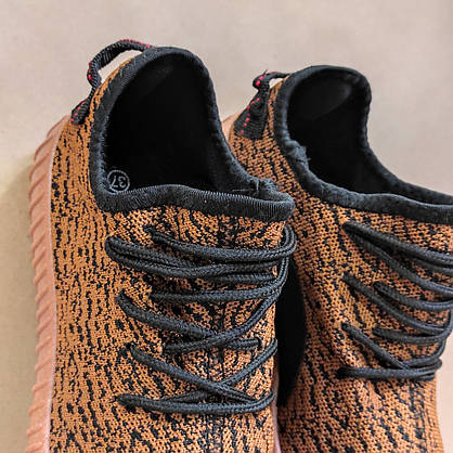 Кросівки Yeezy Boost Brown / Black літні унісекс текстиль, фото 6