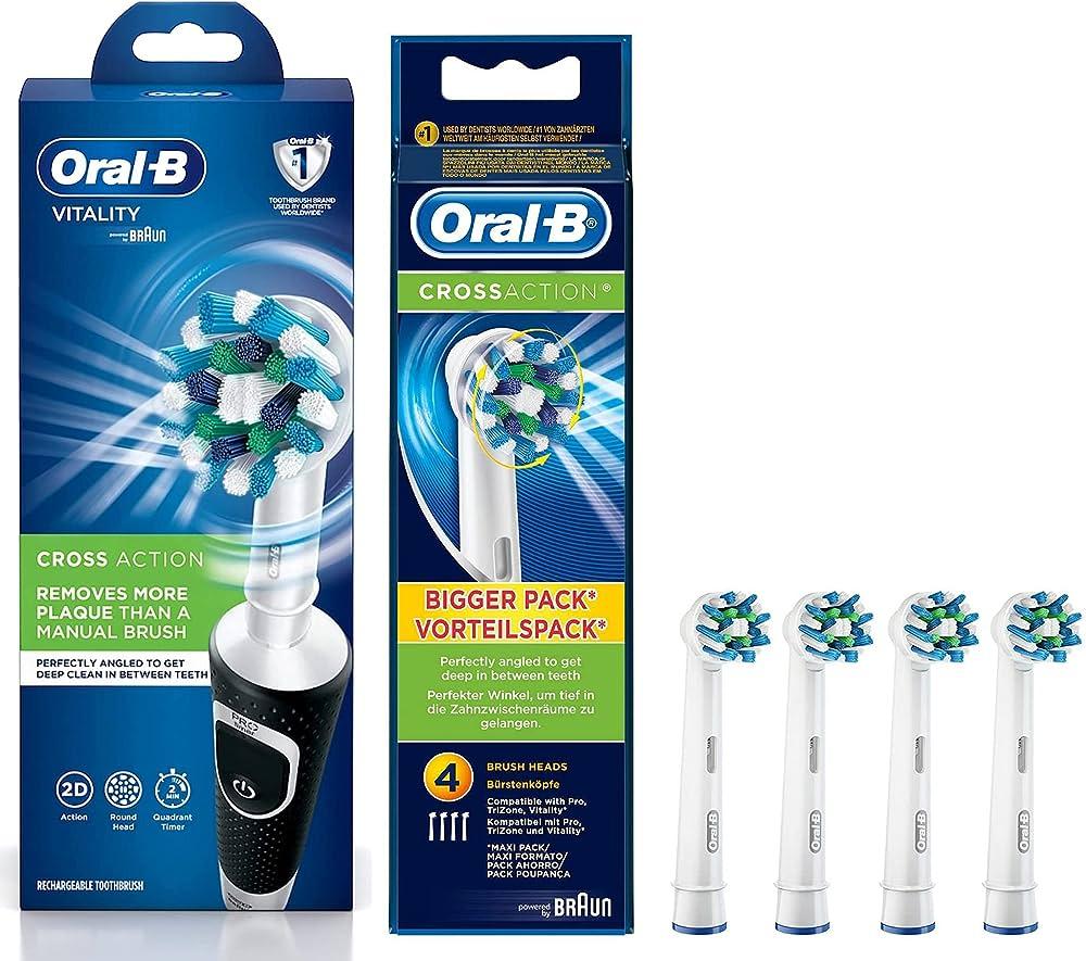 Електрична зубна щітка  Braun Oral-B Vitality 100 Cross Action Black + змінні насадки ORAL-B EB50 CrossAction 4 шт