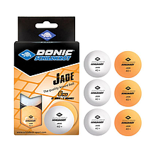 Набір м'ячів настільного тенісу 6 штук DONIC JADE (3 білих, 3 помаранчевих)