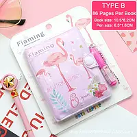 Блокнот фламинго с ручкой для девочки для деток для ребенка с куклой фламинго