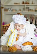 Комплект Фартух та ковпак кухаря дитячий Latte Baby для немовлят 1-3 років Білий, фото 7