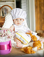 Комплект Фартух та ковпак кухаря дитячий Latte Baby для немовлят 1-3 років Білий, фото 8