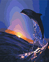 Картина по номерам "Дельфин на заходе", в термопакете 40*50см, BS5186