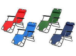 Крісло шезлонг 178см садове - пляжне розкладне 3 положення підголовник в комплекті W_1471