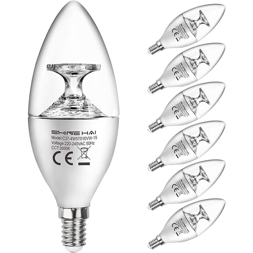 Світлодіодні лампи SHINE HAI SES E14, світлодіодні лампи-свічки, еквівалент 40 Вт набір 6 шт