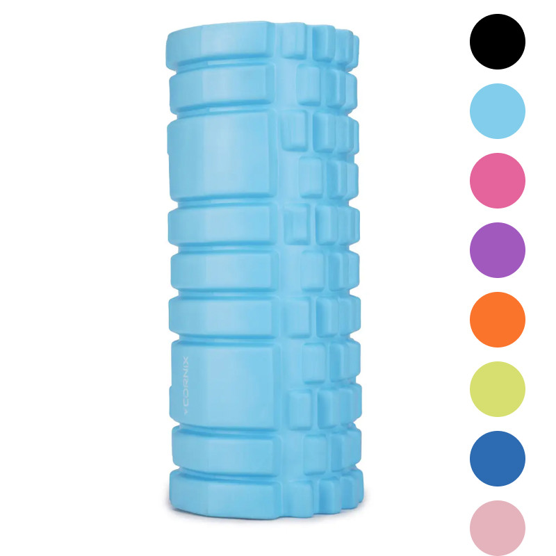 Ролик масажний Cornix EVA 33 x 14 см валик ролер для спорту фітнесу йоги тренувань Блакитний W_1907, фото 1