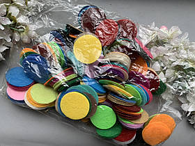 Заготівля фетрові кружечки мікс  4 см , 1000 шт/уп