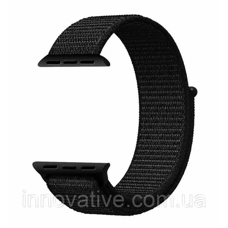 Нейлоновий ремінець для смарт-годинника 42/44 mm Nylon Sport Loop Black (Чорний)