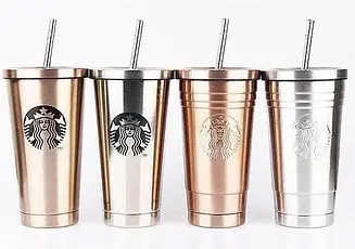 Термостакан із трубочкою 500 мл Starbucks coffee EL-272 T