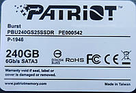 SSD накопичувач Patriot Burst 240GB 2.5" (PBE240GS25SSDR) Новий, фото 3