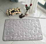Антиковзний сірий килимок для ванної кімнати, стильний швидковисихний килимок для душової кабіни 60*40 см, фото 6
