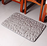 Антиковзний сірий килимок для ванної кімнати, стильний швидковисихний килимок для душової кабіни 60*40 см, фото 3
