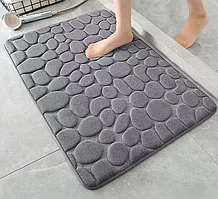 Антиковзний сірий килимок для ванної кімнати, стильний швидковисихний килимок для душової кабіни 60*40 см