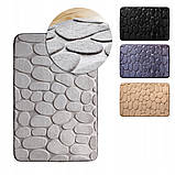 Антиковзний сірий килимок для ванної кімнати, стильний швидковисихний килимок для душової кабіни 60*40 см, фото 2