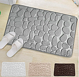 Антиковзний сірий килимок для ванної кімнати, стильний швидковисихний килимок для душової кабіни 60*40 см, фото 7