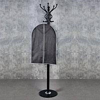 Чехол для одежды дорожный 97х60см Черный с серой окантовкой, чехол для хранения вещей на вешалку (NV)