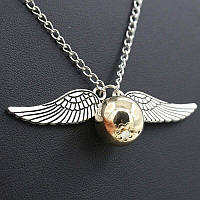 Кулон Золотой снитч (Гарри Поттер) с серебристыми крыльями, на цепочке (2807234202)