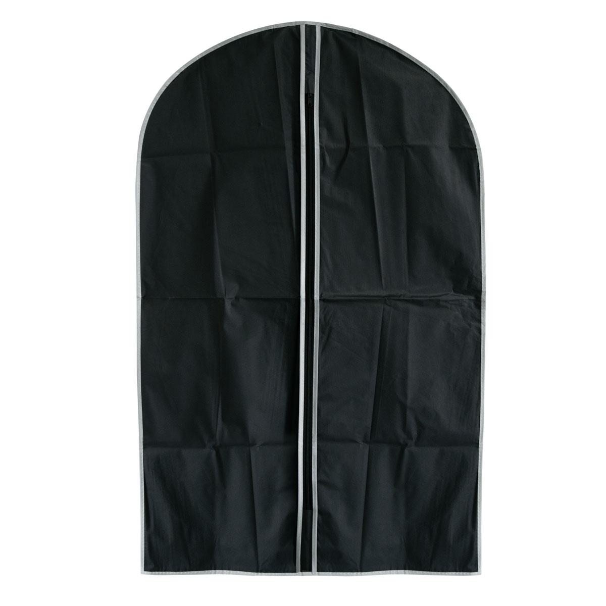 Чехол для одежды дорожный 97х60см Черный с серой окантовкой, чехол для хранения вещей на вешалку (TO) - фото 3 - id-p1905567377