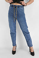 Джинсы МОМ на резинке Женские стильные джинсы в больших размерах Kenalin Голубой 31