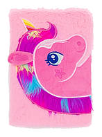 Блокнот детский Malevaro "Единорог розовый" меховой 80 листов линейка