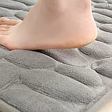 Килимок у ванну 60*40 см сірий, стильний, антиковзний, водопоглинальний, фото 4