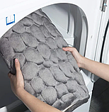 Килимок у ванну 60*40 см сірий, стильний, антиковзний, водопоглинальний, фото 5