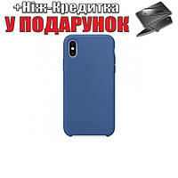 Чехол накладка для iPhone X силиконовая iPhone X Синий