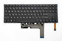 Клавиатура для ноутбука HP Omen 15-EN черная без рамки, с разноцветной подсветкой, без цифрового блока UA/US