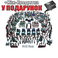 Військовий набір солдатиків танків машин дерев Besegad 307 шт