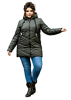 Тепла жіноча куртка зимова пуховик розміри 48-62