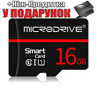 Карта памяти Microdrive с SD адаптером class 10 16Gb Черный