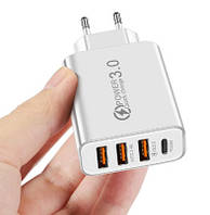 30W Зарядное устройство USB-C*1 +USB*3