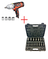 Комплект Электрический ударный гайковерт MAX MXEW01+ Набор ударных головок LEX 1/2 10-38 мм (LXIS20E)